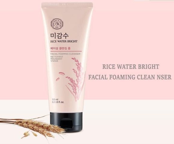 Sữa Rửa Mặt The Face Shop Rice Water Bright 150ml - Làm Sạch Da, Giúp Da Trắng Sáng, Không Nhờn Rít - Dưỡng Ẩm Từ Gạo Hàn Quốc