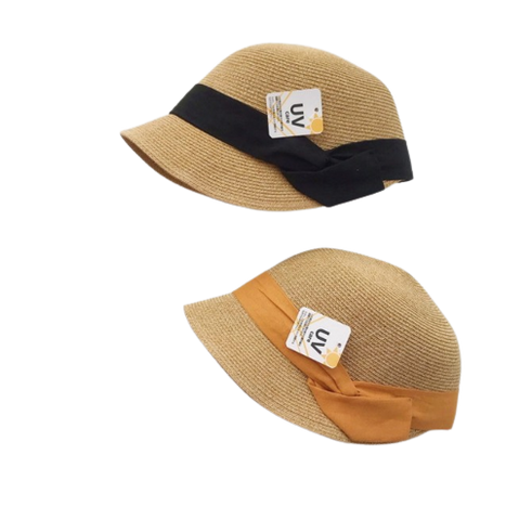 Mũ cói chống nắng (đai hai màu cam và đen), mẫu năm 2023
