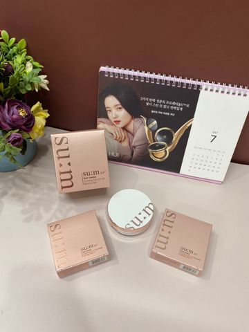 Cushion Su:m37 Sun Away Cooling - Phấn Trang Điểm Chống Nắng SPF50+/PA+++ Làm Mát Da, Set 1 Hộp Chính 2 Lõi Phụ