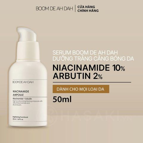 Serum Dưỡng Trắng Căng Bóng Da Boom De Ah Dah 50ml - Niacinamide 10% & Arbutin 2% - Chăm Sóc Da Trắng Sáng, Căng Mịn Từ Hàn Quốc