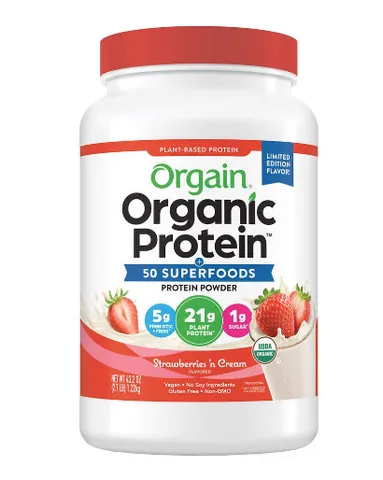 Bột Protein hữu cơ Orgain Organic Protein vị Dâu - 1.22kg