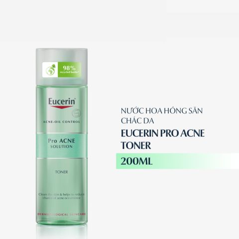 Nước Hoa Hồng Eucerin ProAcne Toner 200ml - Giải Pháp Cho Da Nhờn Mụn, Làm Sạch, Ngăn Ngừa Mụn Hiệu Quả