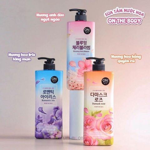 Sữa Tắm Nước Hoa On The Body Hàn Quốc 900ml - Dưỡng Da Trắng Mịn, Hương Hoa Quyến Rũ, Chăm Sóc Da Từ Tự Nhiên