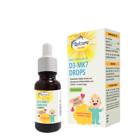 Bộ đôi Vitamin Avisure DHA và D3MK7 cho bé - Hỗ trợ phát triển chiều cao, trí tuệ thông minh và thị lực sáng khỏe