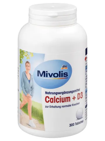 Viên uống bổ sung canxi và D3 Mivolis Calcium D3 Đức lọ 300 viên