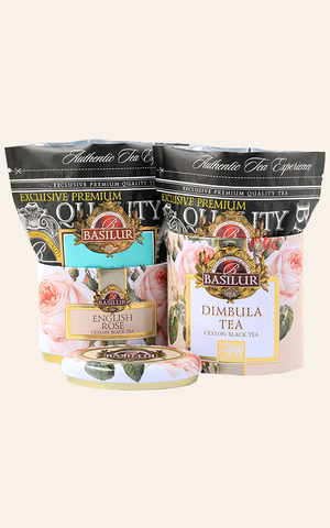 Trà Đen Ceylon Basilur Hoa Hồng Dimbula Thơm Ngon - Trà Thảo Mộc Hộp Thiếc 100g Cao Cấp