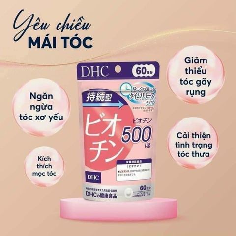 Viên Uống Biotin DHC 60 Ngày - Hỗ Trợ Mọc Tóc, Ngừa Rụng Tóc Từ Nhật Bản, Tăng Cường Sức Khỏe Da Tóc
