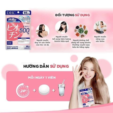Viên Uống Biotin DHC 60 Ngày - Hỗ Trợ Mọc Tóc, Ngừa Rụng Tóc Từ Nhật Bản, Tăng Cường Sức Khỏe Da Tóc