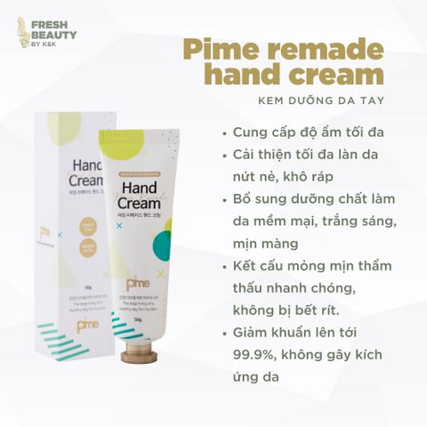 Kem tay Pime Remade Handcream làm mềm da, cải thiện nứt nẻ, khô ráp