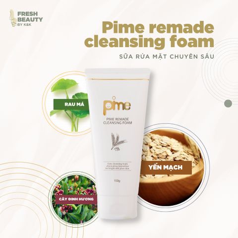 Sữa Rửa Mặt Dịu Nhẹ Pime Cleansing Foam - Chăm Sóc Da Nhạy Cảm, Giảm Mụn, Từ Thiên Nhiên, Làm Sạch Sâu, Không Kích Ứng