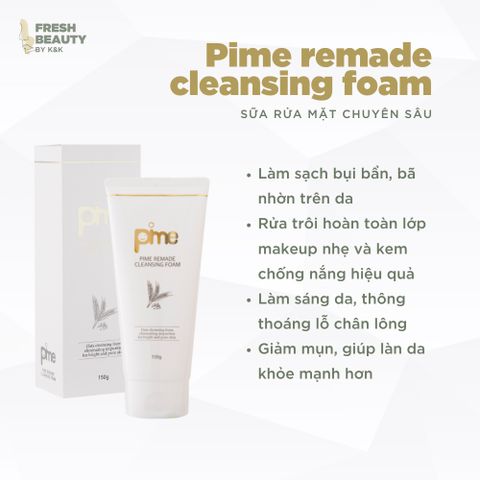 Sữa Rửa Mặt Dịu Nhẹ Pime Cleansing Foam - Chăm Sóc Da Nhạy Cảm, Giảm Mụn, Từ Thiên Nhiên, Làm Sạch Sâu, Không Kích Ứng