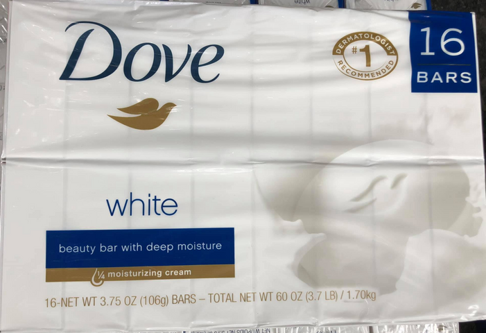 16 Bánh Xà phòng cục Dove Mỹ White Beauty 106g dưỡng trắng da
