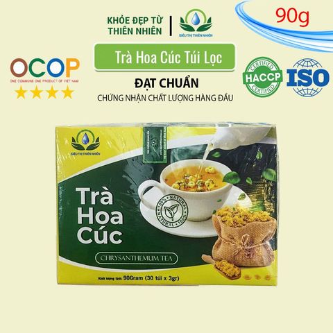 Trà Hoa Cúc Túi Lọc 30 x 3g - Giúp Ngủ Ngon, Tốt Cho Tim Mạch - Sản Phẩm Thảo Mộc Siêu Thị Thiên Nhiên