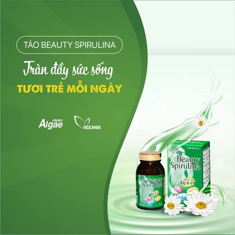Viên Uống Tảo Beauty Spirulina Nhật Bản 550 Viên - Tăng Cường Sức Đề Kháng, Làm Đẹp Da, Chống Lão Hóa, Hỗ Trợ Tiêu Hóa