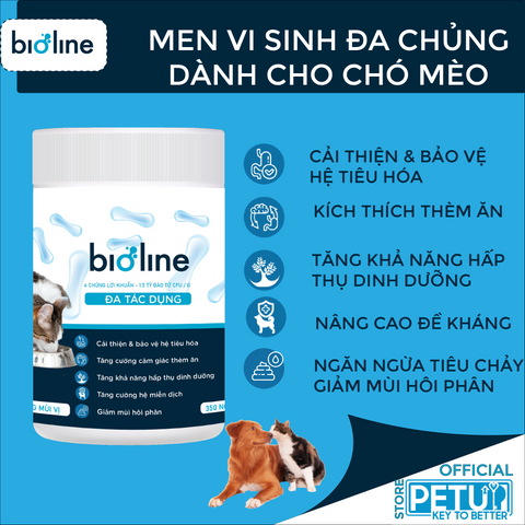 Men vi sinh 4-in-1 cho chó mèo PetUp Bioline
