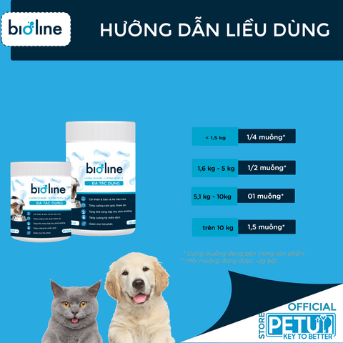 Men vi sinh 4-in-1 cho chó mèo PetUp Bioline