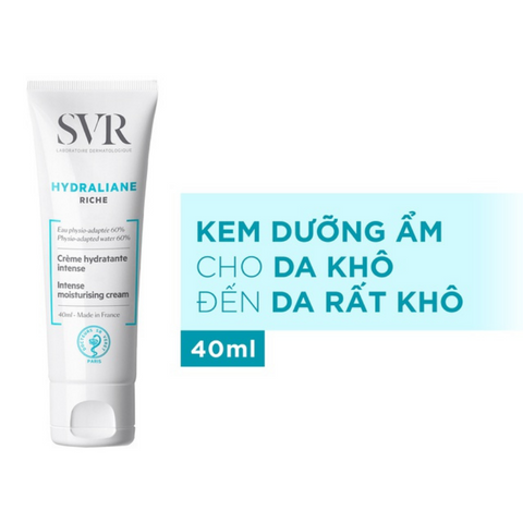 Kem Dưỡng Ẩm SVR Hydraliane Legere & Riche 40ml - Dưỡng ẩm suốt 24h cho da thường đến hỗn hợp, không nhờn, thẩm thấu nhanh.