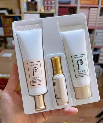 Set Kem Chống Nắng Nâng Tone Whoo - SPF 50+ PA++++, 3 Sản Phẩm Chăm Sóc Da Trắng Sáng, Dưỡng Ẩm, Bảo Vệ Da Mịn Màng Từ Hàn Quốc