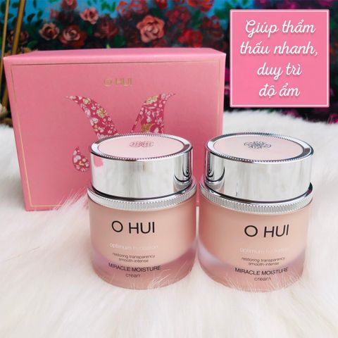 Set Kem Dưỡng Ẩm Ohui Miracle Moisture Cream 120ml - Giúp Căng Mịn Da, Dưỡng Ẩm Tự Nhiên, Phù Hợp Mọi Loại Da