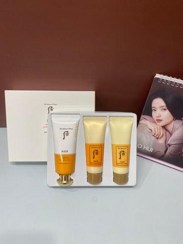 Set Kem Chống Nắng Whoo Vàng 60ml - SPF 50+ Bảo Vệ Da Căng Sáng, Tặng Sữa Rửa Mặt & Kem Tẩy Trang Chăm Sóc Da