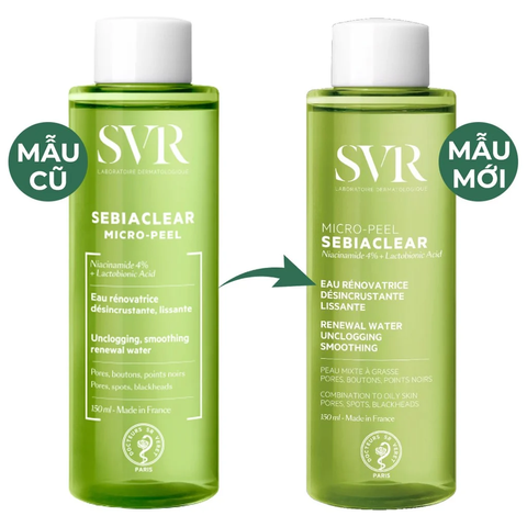 Nước Hoa Hồng SVR Sebiaclear Micro Peel 150mL - Giúp Làm Sạch Da, Ngăn Mụn Và Giảm Thâm Cho Da Dầu Nhạy Cảm