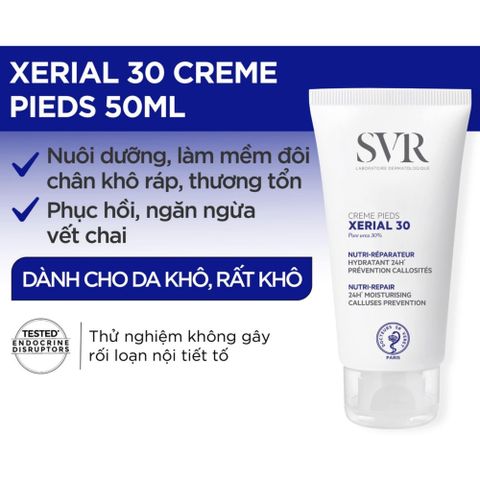 Kem Dưỡng Da Chân SVR Xerial 30 - 50ml, Dưỡng Ẩm, Chống Nứt Nẻ, Chất Lượng Pháp, Phù Hợp Với Da Khô