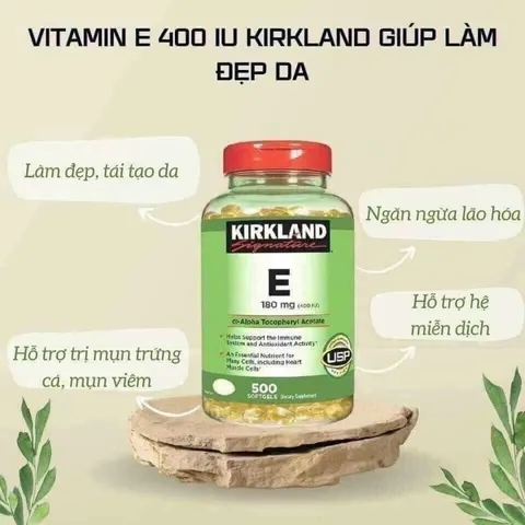 Vitamin E Kirkland 400 IU 500 Viên Của Mỹ, Nắp đỏ