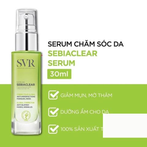 Tinh Chất SVR Sebiaclear 30mL - Giảm Mụn, Mờ Thâm, Se Nhỏ Lỗ Chân Lông - Sản Phẩm Chăm Sóc Da Mặt Hiệu Quả