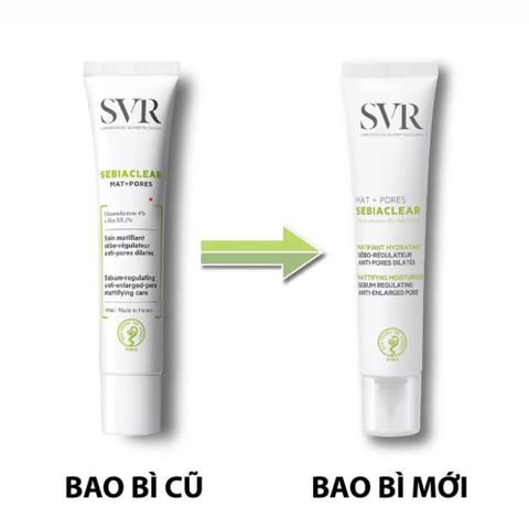 Kem Dưỡng Giảm Mụn SVR Sebiaclear Mat + Pores 40mL - Kiềm Dầu, Dưỡng Ẩm Cho Da Nhạy Cảm, Pháp