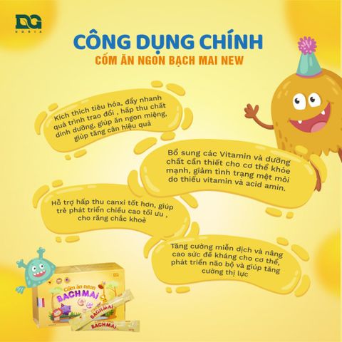 Cốm ăn ngon Bạch Mai new Hộp 30 gói giúp bé ăn ngon miệng