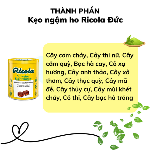 Kẹo Ngậm Ho Ricola Đức 250g - Hỗ Trợ Giảm Ho, Dịu Họng, Từ 13 Loại Thảo Mộc Tự Nhiên, Không Đường, Thích Hợp Cho Người Ăn Kiêng