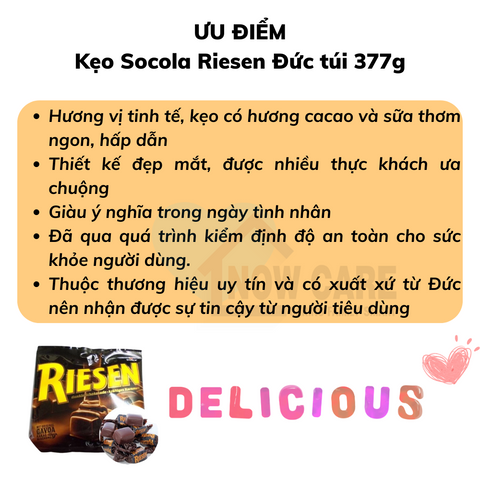 Kẹo Socola thương hiệu Riesen nội địa Đức túi 377g