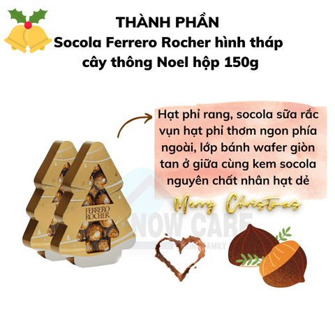 Socola Ferrero Rocher hình tháp cây thông Noel hộp 150g