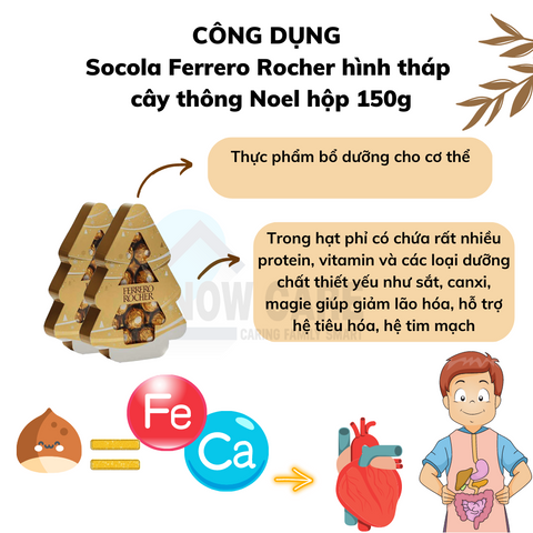 Socola Ferrero Rocher hình tháp cây thông Noel hộp 150g