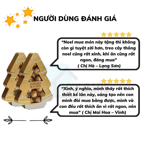 Socola Ferrero Rocher hình tháp cây thông Noel hộp 150g