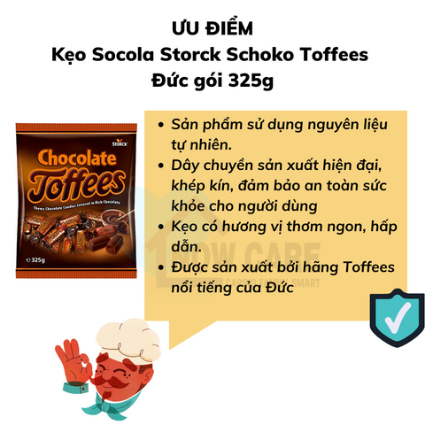 Kẹo Socola Storck Schoko Toffees Đức gói 325g