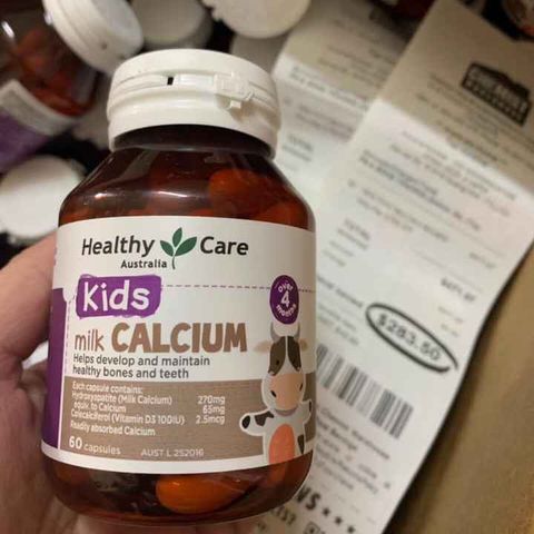 Viên Uống Canxi Sữa Bò Non Healthy Care Milk Calcium 60 Viên - Hỗ Trợ Phát Triển Xương Cho Trẻ Sơ Sinh đến 3 Tuổi