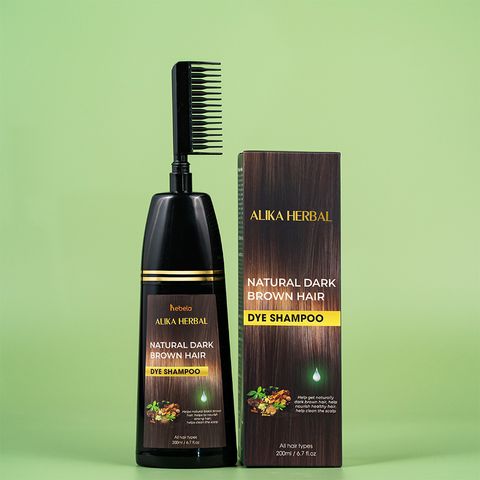Dầu Gội Phủ Bạc ALIKA Màu Nâu 200ML - Giúp Phục Hồi Tóc Khỏe Mềm, Nhanh Chóng Phủ Màu Tự Nhiên, Chăm Sóc Tóc Hàng Đầu