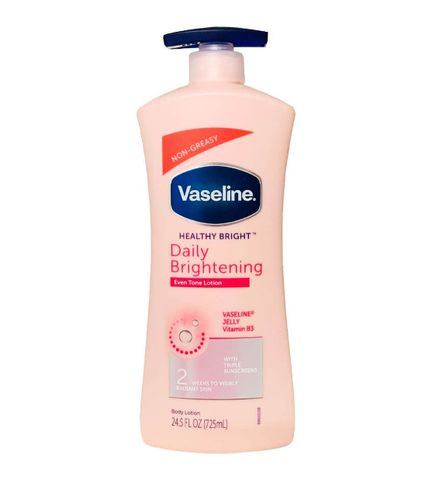 Sữa Dưỡng Thể Vaseline Healthy Bright 725ml - Dưỡng Trắng, Cấp Ẩm, Thẩm Thấu Nhanh, Hương Thơm Tự Nhiên, Giúp Da Mịn Màng Hằng Ngày