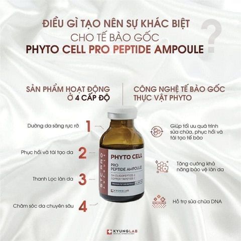 Tế Bào Gốc KyungLab Phyto Cell Pro Peptide Ampoule 20ml - Serum Tái Tạo Da, Ngăn Ngừa Lão Hóa, Dưỡng Ẩm Chuyên Sâu, Hàng Chính Hãng Hàn Quốc