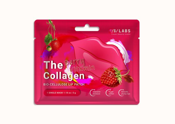 Mặt nạ môi Slabs The Collagen Berry Vitamin Bio-cellulose Lip Patch 5g