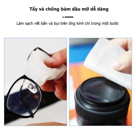 Khăn Lau Kính Nano Chống Nhờn, Mồ Hôi - Hộp 100 Miếng Giúp Tăng Độ Sáng, Ngăn Bám Hơi Nước Chuyên Dụng cho Kính Mát và Ống Kính Máy Ảnh