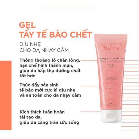 Tẩy Tế Bào Chết Avene Gentle Exfoliating Gel 75mL Cho Da Nhạy Cảm