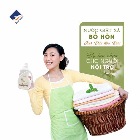 Nước giặt xả hữu cơ bồ hòn Ecocare tinh dầu hoa Nhài