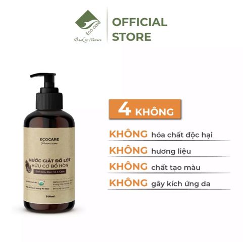Nước giặt đồ lót hữu cơ bồ hòn Ecocare hương Cam Bạc Hà 300ml
