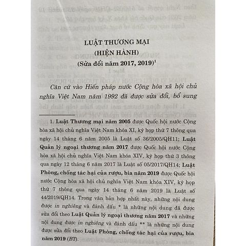 Luật Thương mại (Hiện hành) (Sửa đổi năm 2017, 2019)