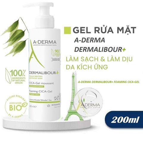 Sữa Rửa Mặt ADerma Dermalibour Foaming Cica Gel 200mL