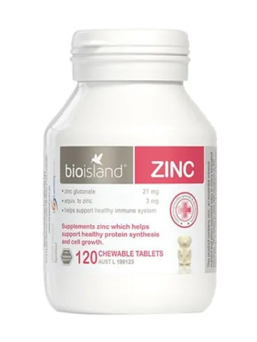 Bioisland Zinc kẹo nhai vị sữa bổ sung kẽm nội địa Úc