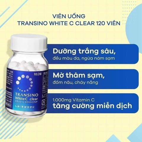Viên uống hỗ trợ trắng da, giảm nám Nhật Bản White C Clear Transino