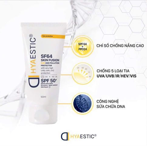 Kem Chống Nắng Hyaestic SF64 SPF50+ - Bảo Vệ Da khỏi Tia UVA/UVB, Chống Ô Nhiễm, Cấp Ẩm, Dung Tích 50ml